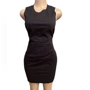 Theory black sleeveless dress.